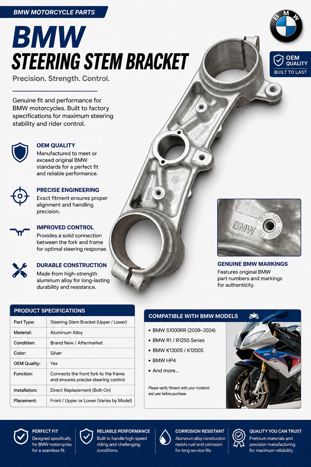 Jet ski Steering Stem Bracket